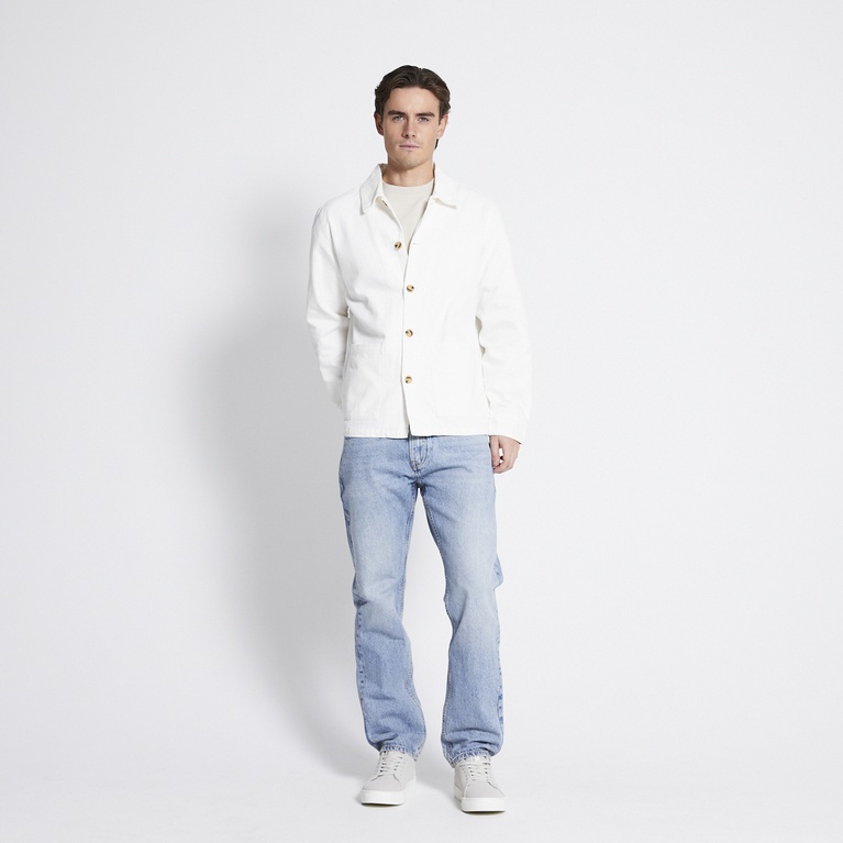 Cotton twill overshirt "Troy" Off white